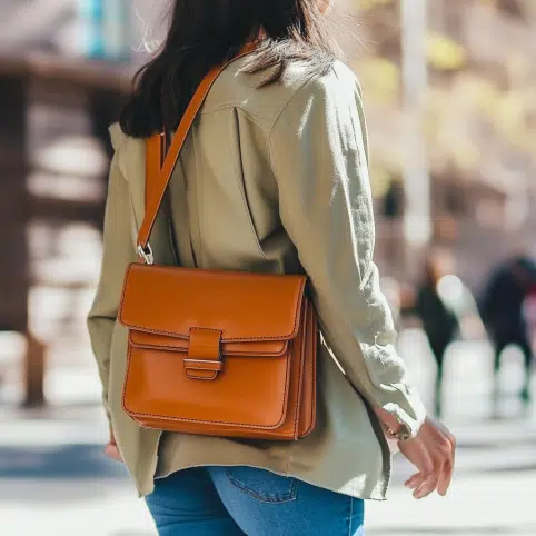 Crossbody Brown Leather Handbag