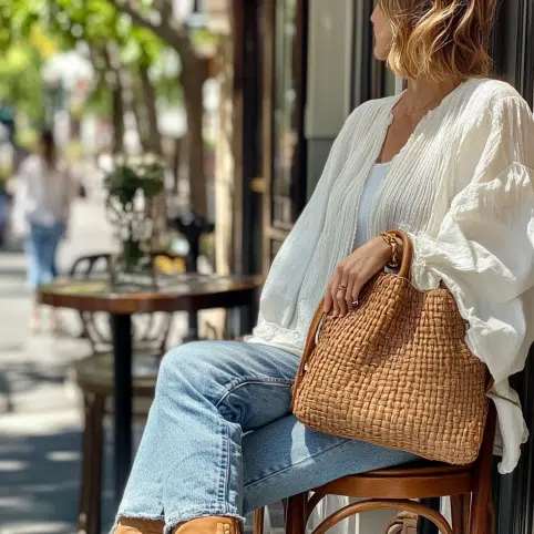 Woven Leather Handbag