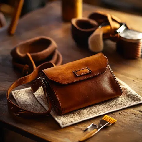 Crossbody Brown Leather Handbag